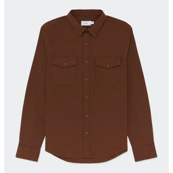 Onia All Terrain Cotton Stretch Ripstop Overshirt in Bison Size XL - Picture 3 of 8